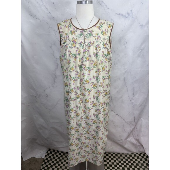 VTG 60s kitsch Novelty House Dress L Homemade Motif mumu Anthropomorphic 1966 - Picture 10 of 16